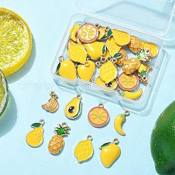 32 個 8 スタイル ラック メッキ合金エナメル ペンダント  カドミウムフリー＆鉛フリー  混合図形  15~24x11~15x1~3mm  穴：1~2.5mm  4個/スタイル&nbsp;ENAM-FP0002-90
