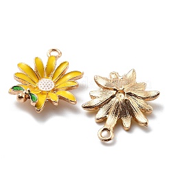 合金エナメルチャーム  花のチャーム  ゴールド  28x21x7mm  穴：2mm&nbsp;FIND-H016-01G-05