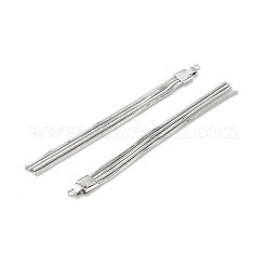 真鍮タッセルペンダント  プラチナメッキ  64x4.5x2mm  穴：1.2mm&nbsp;KK-L254-10P
