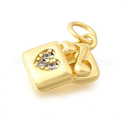 Brass Micro Pave Cubic Zirconia Pendants&nbsp;KK-V007-005G-02