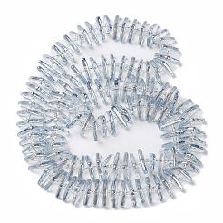 電気メッキガラスビーズセット  三角形  ライトブルー  9x15.5~16x2.8~3mm  穴：1mm  約119~131個/連  24.21''~24.41''（61.5~62センチメートル）&nbsp;GLAA-K061-04A-PL01