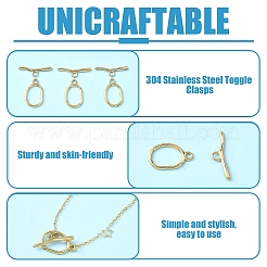 5Pcs 304 Stainless Steel Toggle Clasps&nbsp;STAS-YW0003-36G