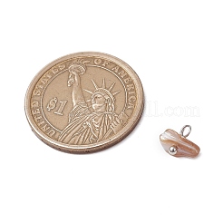 天然貝殻チップチャーム  真鍮のループを有します  貝殻色  プラチナ  6~7x6~9x4.5~6mm  穴：1.6mm&nbsp;PALLOY-JF03438-02