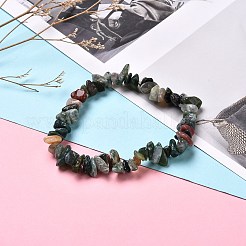 女の子の女性のための天然混合石チップビーズストレッチブレスレット  内径：2インチ（5cm）  3個/セット&nbsp;BJEW-JB06647