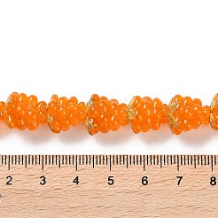 手作りランプワークビーズ連売り  ラズベリー  オレンジ  12.5x12.5mm  穴：1.4mm  約20個/連  9.84''（25センチメートル）&nbsp;LAMP-Q036-05E