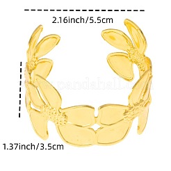 女性用アイアンフラワーカフバングル  ライトゴールド  内径：2.17インチ（5.5cm）&nbsp;WG8904A-01
