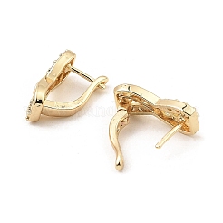 Brass Micro Pave Cubic Zirconia Hoop Earring&nbsp;EJEW-D078-31KCG