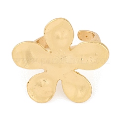 女性用フラワー合金オープンカフリング  ゴールドカラー  内径: 調節可能  花：27.5mm&nbsp;RJEW-M018-01G