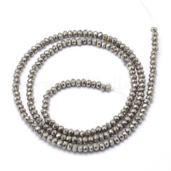 Faceted Rondelle Full Rainbow Plated Electroplate Glass Beads Strands&nbsp;EGLA-M004-2mm-A04