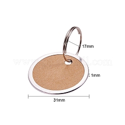 アルミ製ペンダント  紙と鉄のキーホルダー留め金付き  フラットラウンド  ペルー  31x1mm  リング：19x1mm  穴：17mm&nbsp;LS-PH-FIND-WH0025-01