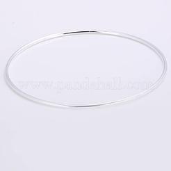 シルバーカラーメッキ仏教腕輪卸売価格  銀色のメッキ  67mm  内径：64mm&nbsp;BJEW-BB12394