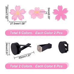 12 Sets 2 Colors Self Adhesive Plastic Car Air Freshener Vent Clips&nbsp;DIY-GA0005-23