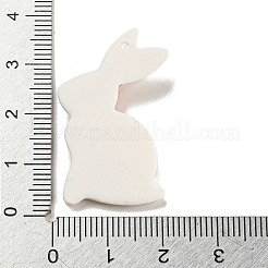 手作りポリマー粘土ペンダント  兎  ホワイト  33x21x6mm  穴：1.5mm&nbsp;CLAY-E008-03B