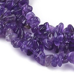 天然石アメジストビーズ連売り  チップ  5.5~10x5.5~10x2~7mm  穴：0.7mm  31.89''（81センチメートル）&nbsp;G-XCP0001-36