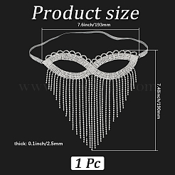 Alloy Rhinestone Chain Tassel Face Eye Mask for Women&nbsp;AJEW-WH20006-209P