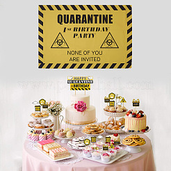 2020誕生日の装飾の隔離  ビニール写真布生地  diy検疫誕生日パーティー用  きいろ  120x80cm&nbsp;AJEW-GF0001-64B