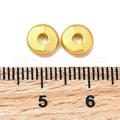 合金ビーズ  フラットラウンド  マットゴールドカラー  6x2mm  穴：1.6mm&nbsp;PALLOY-S057-01MG