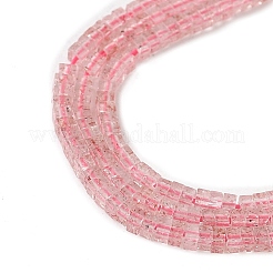 天然石ストロベリークォーツビーズ連売り  正方形  1.5x1.5x1mm  穴：0.5mm  約340~345個/連  15.04~15.16''（38.2~38.5センチメートル）&nbsp;G-G271-G02-1x1.5mm