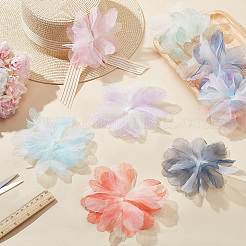 10Pcs 10 Colors Organza Flower Ornament Accessories&nbsp;DIY-FG0006-45
