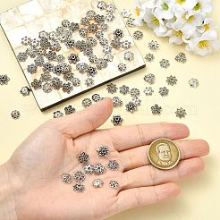 100Pcs 10 Styles Tibetan Style Alloy Bead Caps&nbsp;FIND-CJ0005-67
