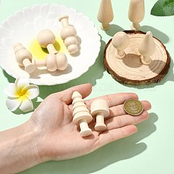 未完成の木製キノコ飾り20個、10つのスタイル  芸術や工芸プロジェクトの装飾用  インテリアオーナメントパーツ  パパイヤホイップ  24~25x24~25x40~70.5mm  2個/スタイル&nbsp;WOOD-CJ0002-54