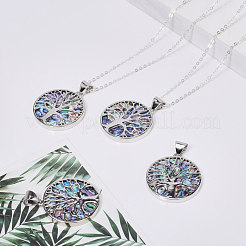 Resin Imitation Paua Shell/Abalone Shell Pendants&nbsp;RESI-S376-24