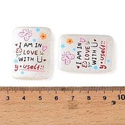 Printed Opaque Acrylic Beads&nbsp;OACR-B054-01B