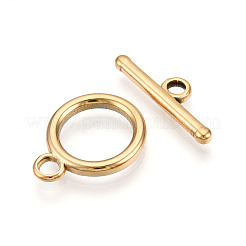 イオンプレーティング（IP）304ステンレススチールマンテル  リング  18KGP本金メッキ  19x15x2mm  穴：3mm  バー：6x21x2mm  穴：2.8mm&nbsp;STAS-N109-27G