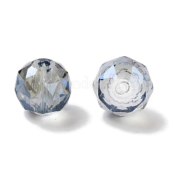 丸いガラスビーズを電気メッキする  フル虹メッキ  多面カット  スチールブルー  8mm  穴：1.4mm&nbsp;EGLA-A043-01-FR02
