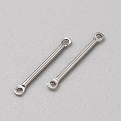 ステンレススチール製バーコネクタチャーム  スティックリンク  ステンレス鋼色  20x2x1mm  穴：1.2mm&nbsp;STAS-WH0001-25B-P