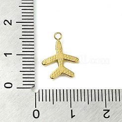 ラインストーン付き316サージカルステンレスペンダント  18KGP本金メッキ  飛行機  14x11x2mm  穴：1.4mm&nbsp;STAS-H189-01B-G
