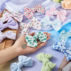4袋4色の布製蝶結びワニ口ヘアクリップ  ミックスカラー  56~66x110~111x28~30.5mm  1bag /カラー&nbsp;PHAR-TA0001-20