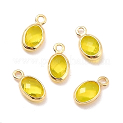 Eco-Friendly Brass with Glass Pendants&nbsp;KK-K268-01