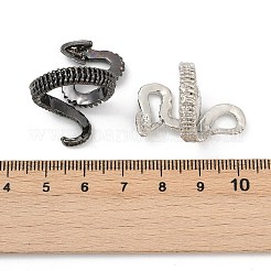 合金指輪  ヘビ  ガンメタ色＆プラチナ  4.5~30mm  内径：17mm&nbsp;RJEW-D312-01BP