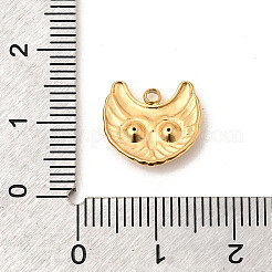 304ステンレススチールラインストーンペンダント  フクロウのチャーム  イオンプレーティング（ip）  18KGP本金メッキ  12x13x3mm  穴：1.6mm&nbsp;STAS-P431-07G