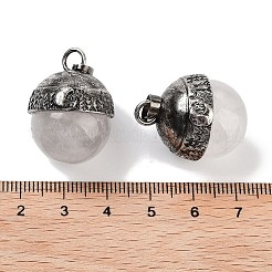 Natural Quartz Crystal Sphere Pendants&nbsp;G-Q163-07AS-05