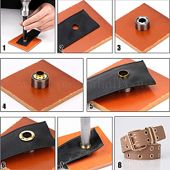 鉄製グロメットアイレット金具300セット  ワッシャー付き  バッグ修理交換パック用  銀  0.7x0.4cm  内径：0.4のCM&nbsp;SCRA-GF0001-09C