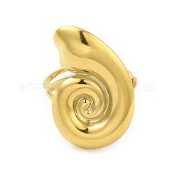 Ion Plating(IP) 304 Stainless Steel Spiral Open Cuff Ring for Women&nbsp;RJEW-C083-04G