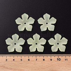 透明なアクリルビーズ  艶消し  花  シャンパンイエロー  25.5x26.5x4.5mm  穴：2mm  約900個/500g&nbsp;MACR-S373-119-D03