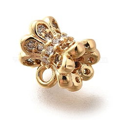 Brass Micro Pave Cubic Zirconia Tube Bails&nbsp;KK-M318-26G