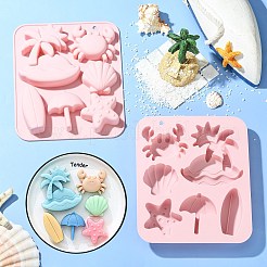トロピカルビーチをテーマにしたチョコレートシリコン型  ピンク  17.8 * 15.1 * 2.4cm&nbsp;ST-CJ0043-054
