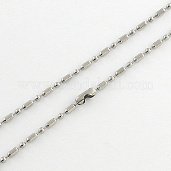 変色しにくい304ステンレススチールボールチェーンネックレス作り  ステンレス鋼色  23.6インチ（60cm）x2.4mm&nbsp;NJEW-R225-03