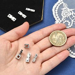 6個 3スタイル 304ステンレススチール時計バンド留め金  長方形  ステンレス鋼色  14x3.5~5.5x3.5mm  2個/スタイル&nbsp;STAS-CJ0002-68