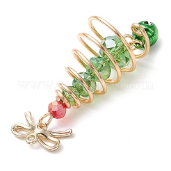 3Pcs Glass & Alloy Pendants&nbsp;PALLOY-JF02990