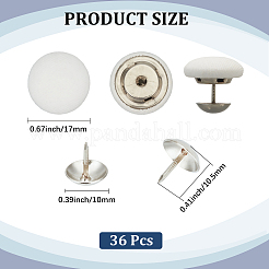 36Pcs Flat Round Cloth Cap Nail Buttons&nbsp;BUTT-CY0001-34B