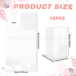 ポリ塩化ビニールの収納ボックス  キャンディギフトパッケージ用品  長方形  透明  10x10x18cm&nbsp;CON-WH0086-088A