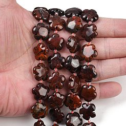 天然石ブレシエイテッドジャスパービーズ連売り  花  シードビーズで  14.5~15x15~15.5x5~7mm  穴：0.9~1mm  約27個/連  17.68個（44.9cm）&nbsp;G-C220-E02-15mm