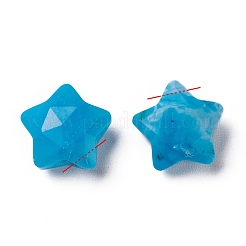 天然ハウライトチャーム  染め＆加熱  スター  多面カット  13~13.5x14~14.5x6~6.5mm  穴：0.8mm&nbsp;X-G-H241-04E
