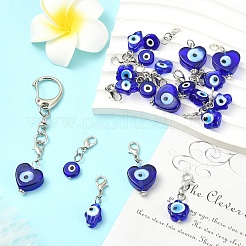 20Pcs 4 Styles Handmade Evil Eye Lampwork Pendant Decorations&nbsp;HJEW-YW00316