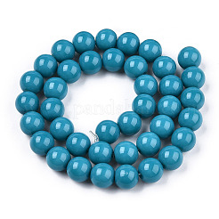 Opaque Solid Color Glass Beads Strands&nbsp;X-GLAA-T032-P10mm-13